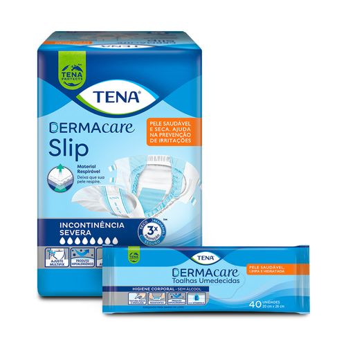 KIT FRALDA DERMACARE + LENÇO UMEDECIDO