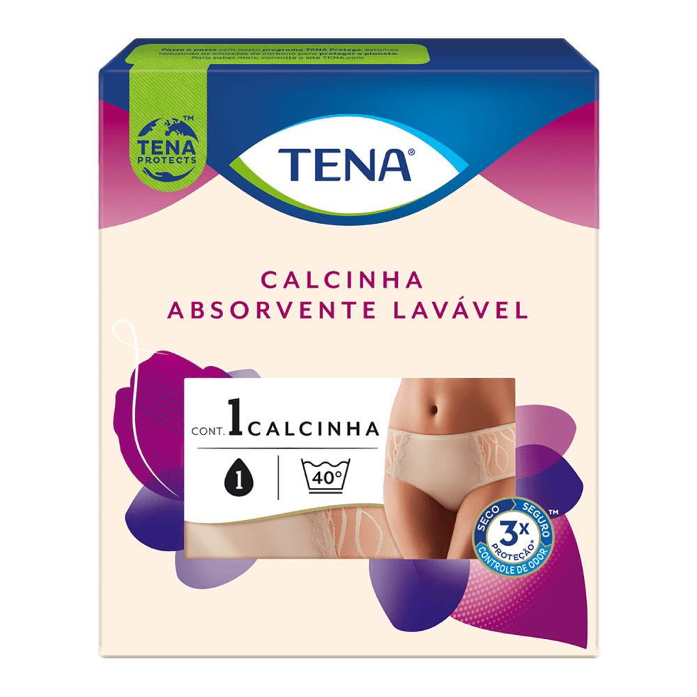 TENA Calcinha Absorvente Lavável Nude - Discrição e Conforto