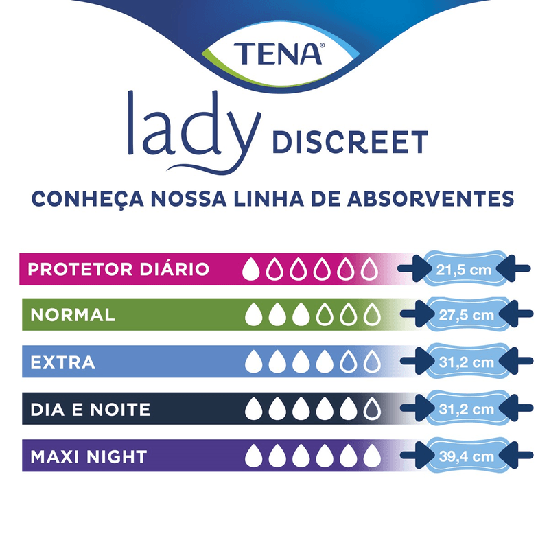 ABSORVENTE GERIÁTRICO TENA LADY DISCREET EXTRA - 20 UNIDADES