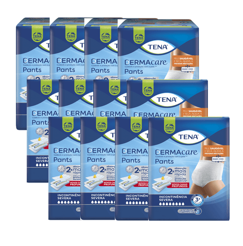 CAIXA COM 12 PACOTES DE TENA PANTS DERMACARE