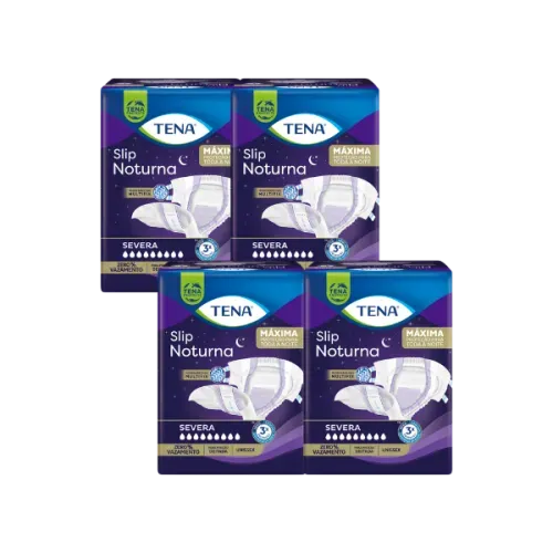 KIT 4 PACOTES FRALDA TENA SLIP NOTURNA