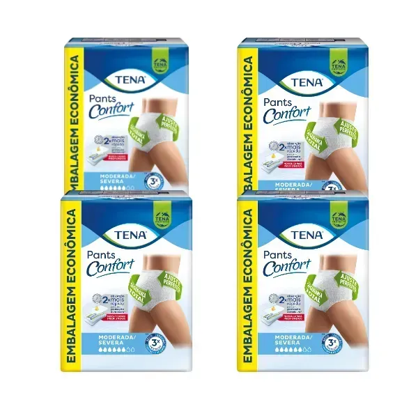 KIT COM 4 PACOTES DE ROUPA ÍNTIMA PANTS CONFORT