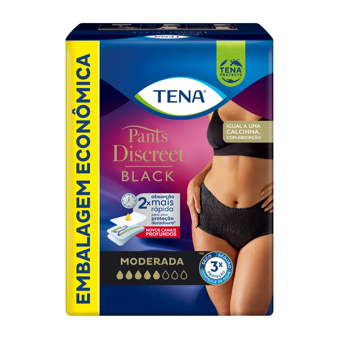 ROUPA ÍNTIMA TENA PANTS DISCREET BLACK