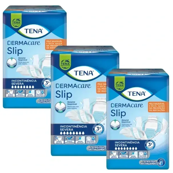 KIT 72 UNIDADES FRALDA TENA DERMACARE SLIP