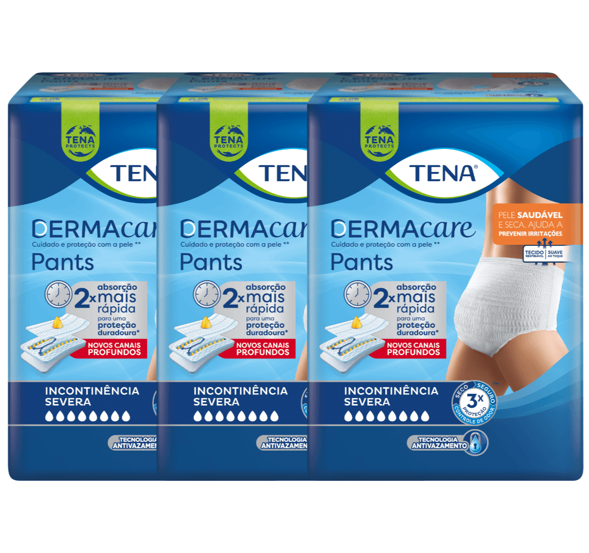 ROUPA ÍNTIMA TENA PANTS DERMACARE KIT COM 72 UNIDADES