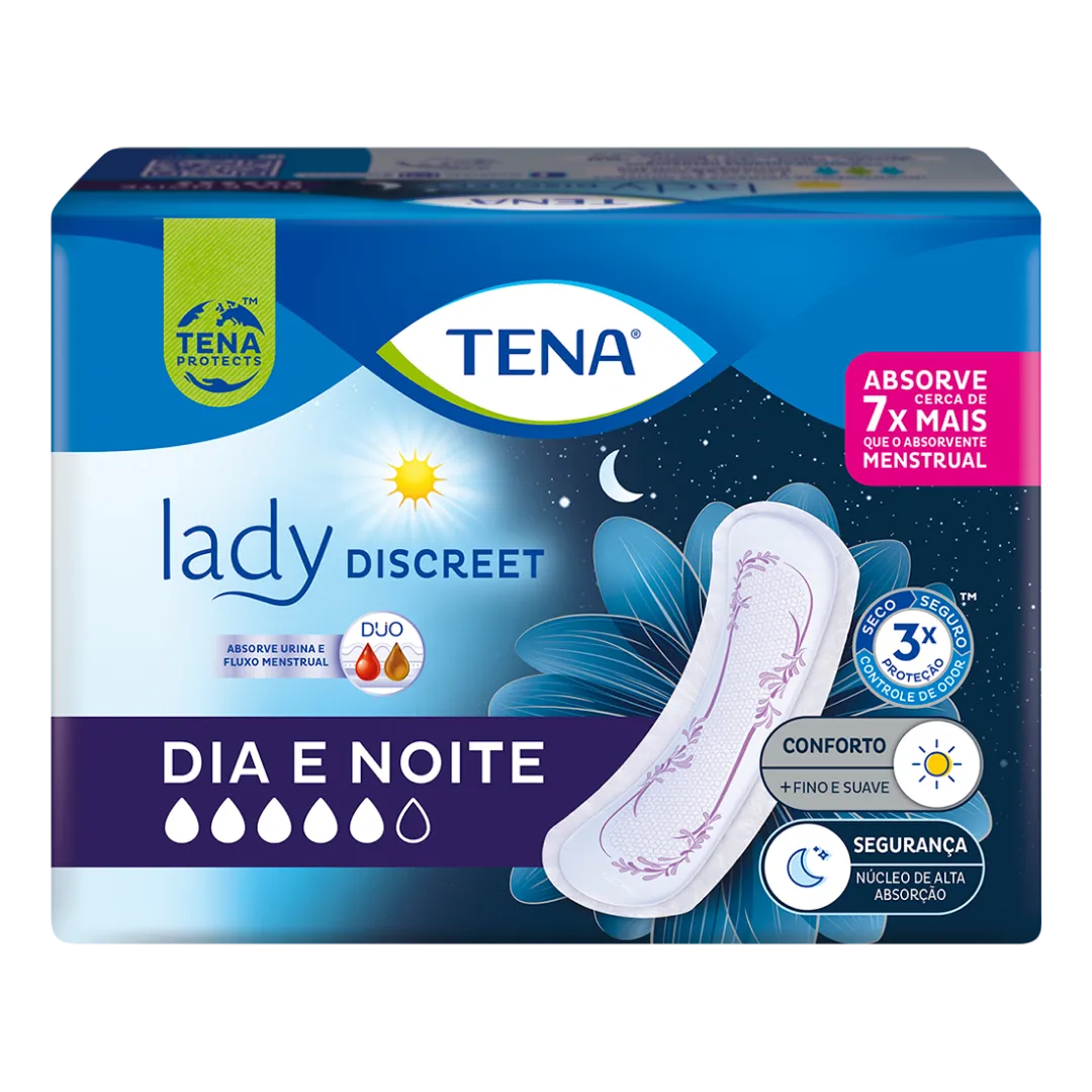 ABSORVENTE TENA LADY DISCREET DIA E NOITE