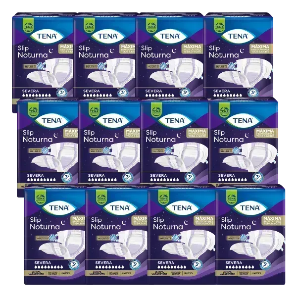 CAIXA COM 12 PACOTES DE FRALDA TENA SLIP NOTURNA