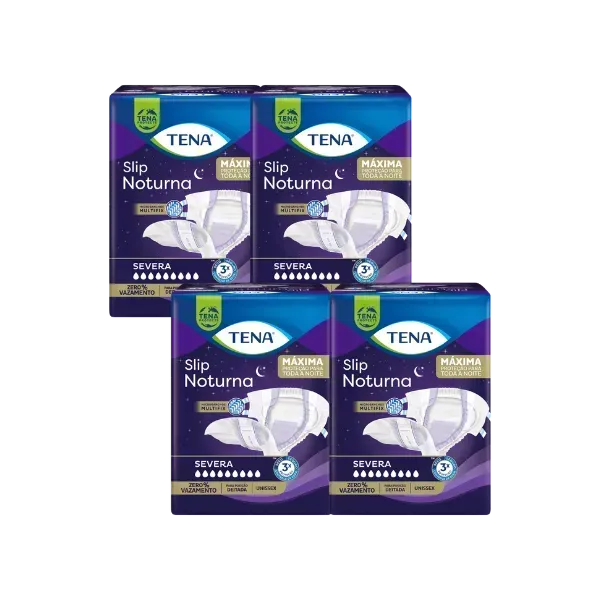 KIT 4 PACOTES FRALDA TENA SLIP NOTURNA