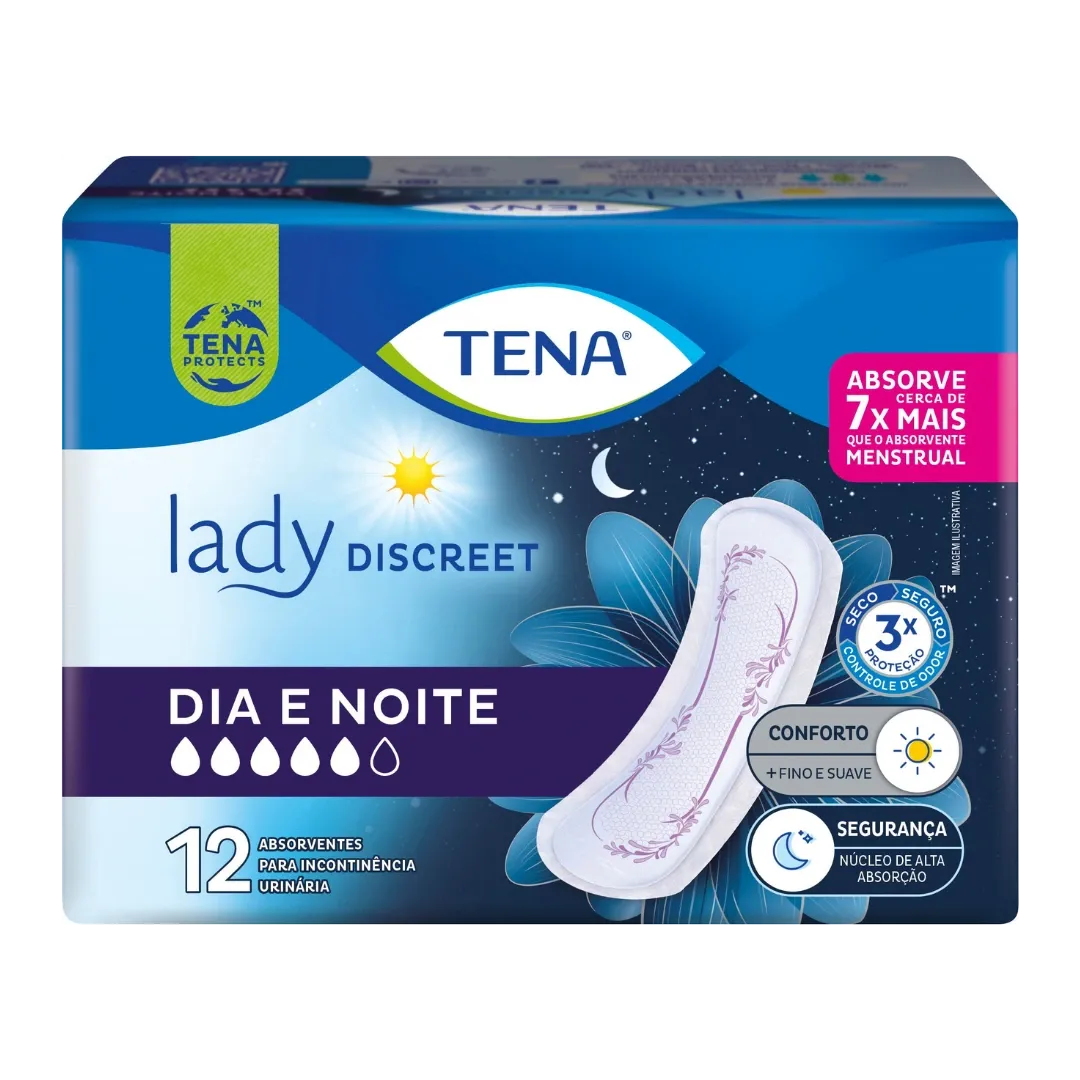 ABSORVENTE TENA LADY DISCREET DIA E NOITE